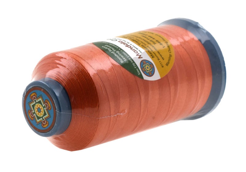 Mandala Crafts Bonded Nylon Thread Orange Heavy Duty Sewing Threads - 1500 YDs Size 69 210D T70 Tex 70 Thread for Leather Jeans Weaving Outdoor Marine Upholstery Threads - Image 3